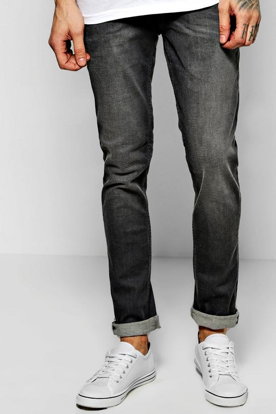 Skinny Fit Sandblasted Grey Fashion Jeans